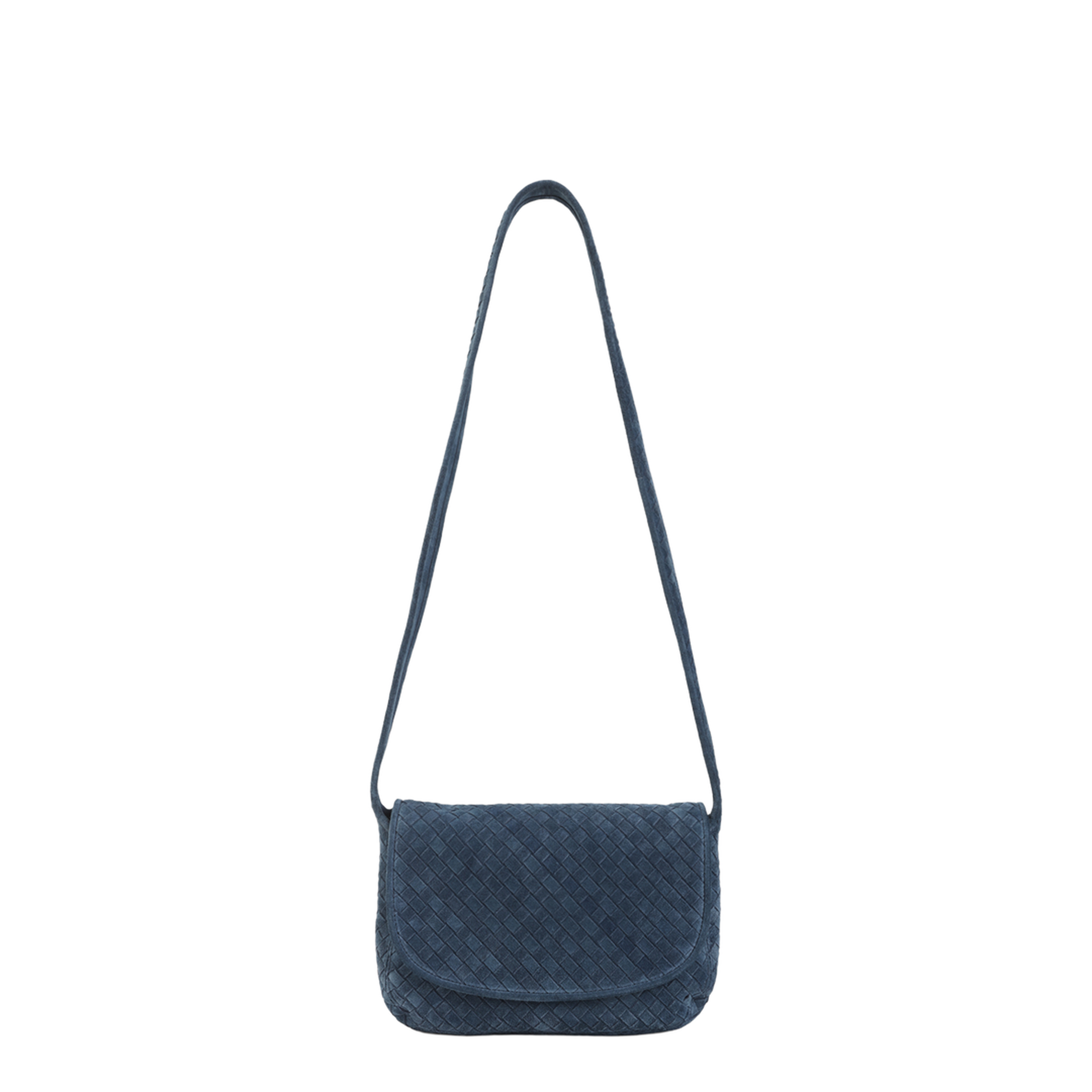 Bottega Veneta Veneto Calfskin Messenger Bag - Neptune/Silver